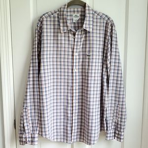 Lacoste Men's Regular Fit Checked Gingham Oxford Cotton Shirt Size 44
